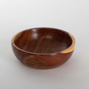Solid Wood Bowl Natural Hand-Made Classic Large Round Acacia Wood Salad Soup Dining Bowl